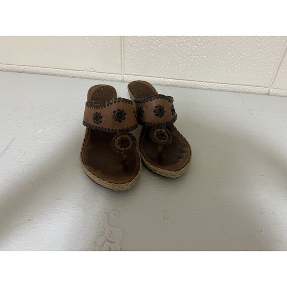 jack rogers Brown Wedge sandals size 7m - Picture 1 of 7